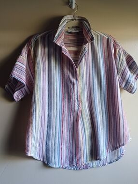 PILCRO BY ANTHROPOLOGIE multicolor Button Up Striped Top S